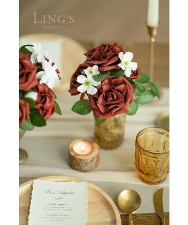 Amber Avalanche Rose 16pcs - 3.5 Artificial Flowers for Wedding Decor, DIY Centerpieces & Bouquets - Buy Online on GoSupps.com