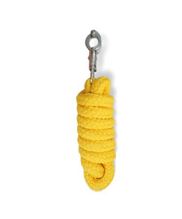 Leadership knit with panic hooks for horse - binding trick in different stylish designs leading leash binding pony donkey goat (yellow)