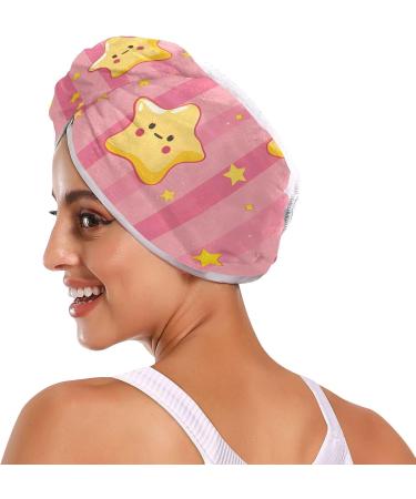 Kawaii Soft Yellow Star Hair Towels 2 Pack | Super Absorbent Quick Dry Turbans for Women & Girls - Buy Online on GoSupps.com
