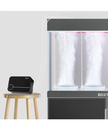 Boxtech Adjustable Aquarium Air Pump - 5W Dual Outlet Oxygen Pump for 10-150 Gallon Tanks - Efficient Fish Aeration - Buy Online on GoSupps.com