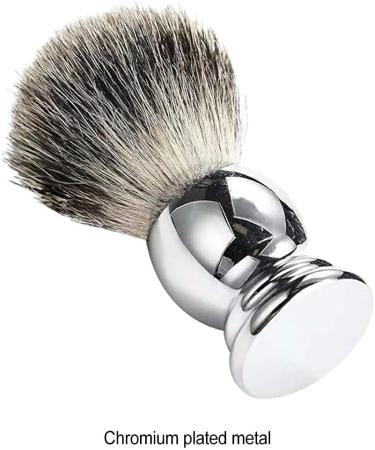 BOKIOESDE Metal Handle Shaving Brush | Badger Hair Beard Brush | Compact & Portable | Ideal for Travel & Grooming - Buy Online on GoSupps.com