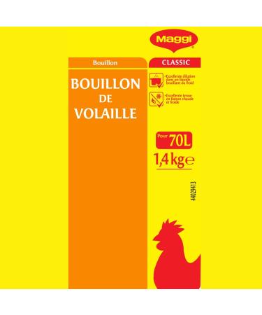 MAGGI PROFESSIONAL Bouillon de Volaille D shydrat - Cuisson Viande Blanche L gume F culent - Pour Corser Sauce Potage Risotto - Gain de Temps - Fonds Fumet - Bo te de 1 4 kg pour 70L Bouillon Volaille 1 4 kg - Buy Online on GoSupps.com