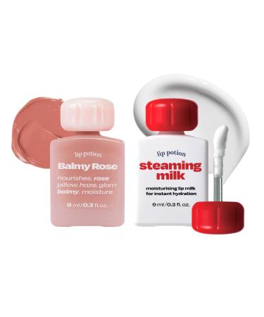 alternativestereo Lip Potion Balmy Rose No.0 Nudy Apricot + Steaming Milk | Soft Glow Tint & Primer Set