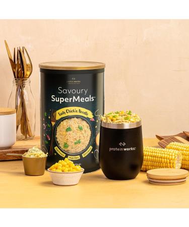 The Protein Works Savoury SuperMeals Vegan & High Protein 900g - Tasty Chick n Noodle | 10 Meals with 26 Vitamins and Minerals - Buy Online on GoSupps.com