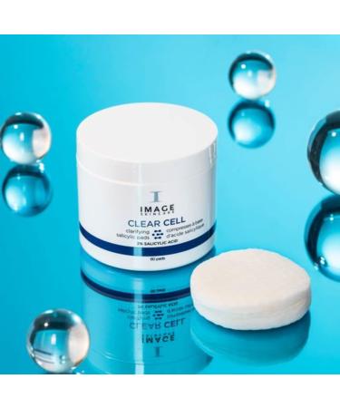 IMAGE Skincare CLEAR CELL Salicylic Clarifying Pads - 60 Exfoliating Wipes for Oily Prone Skin - Buy Online on GoSupps.com