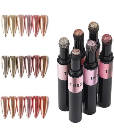 Nail Powder Pen Chrome Glitter Nail Powder Mirror Effect Nails Gel Polish Pens DIY Nail Decoration Mirror Effect Nails Polish - Buy Online on GoSupps.com