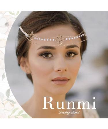 Runmi Pearl Hairpiece - Gold Headband Wedding Hair Accessories for Women & Girls | International Shipping - Buy Online on GoSupps.com