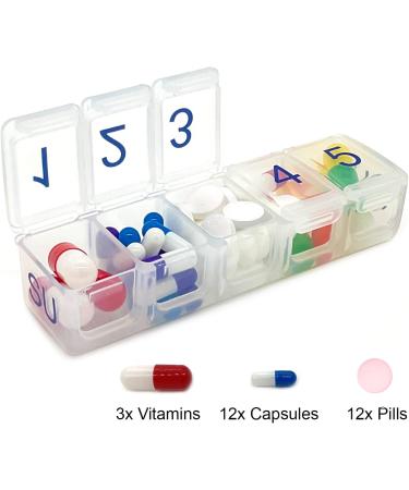 e-Pill 5x a Day Weekly Pill Organizer | 7-Day Vitamin & Medicine Box with Discreet Case & Reminder for International Shipping - Buy Online on GoSupps.com