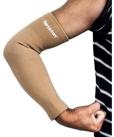 Senston Arm Support - Compression Sleeve for Tendonitis and Arthritis - All Sports - Men/Women/Youth - Breathable Sweat Absorbent Beige - Buy Online on GoSupps.com