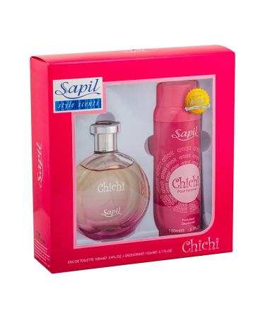 Sapil Chichi - Eau De Toilette and Deodorant Spray For Women - Delightfully Enchanting Fragrance - Opens with Fruity Notes - Beautiful Giftset Box - Perfect for Gift Giving Occasion - 2 Pc