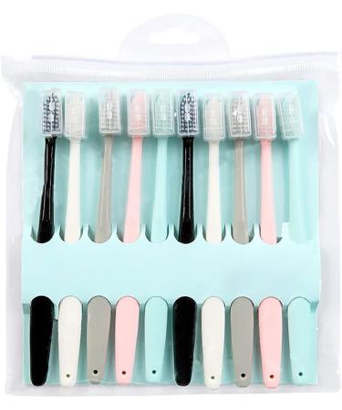 Suicra Soft Brush Toothbrush Set - 10 Portable Mini Hiking Toothbrushes in Ice Cream Colors for Couples | Travel & Home Use with Holder - Buy Online on GoSupps.com