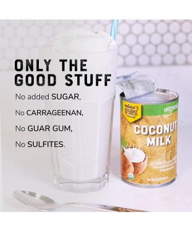Organic Coconut Milk by Natures Greatest Foods - Unsweetened, No Guar Gum, Preservatives - 13.5 Oz Pack of 12 - Gluten Free, Vegan, Kosher - 17-19% Coconut Milk Fat - 13.5 Ounce Cans - Buy Online on GoSupps.com