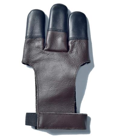 UNIVERSE ARCHERY Leather Archery Glove | Handmade Shooting Hunting Three Finger Gloves | Recurve Bow Archery Cow Hide Leather Gloves | Sizes from XS to XXL Large