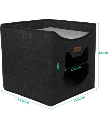 Geizire Cat House - Large Foldable Cat Cave for Indoor Cats - 2022 New Design - Cute Opening Shape - Medium Dark Grey - Buy Online on GoSupps.com