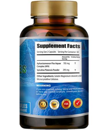 Celulas Madres AFA Stem Natural Cell 120 Capsules 1000 mg Blue Green Algae Non GMO Gluten Free Aphanizomenon Flos-aquae celula Madre suplement 120 Count (Pack of 1) - Buy Online on GoSupps.com
