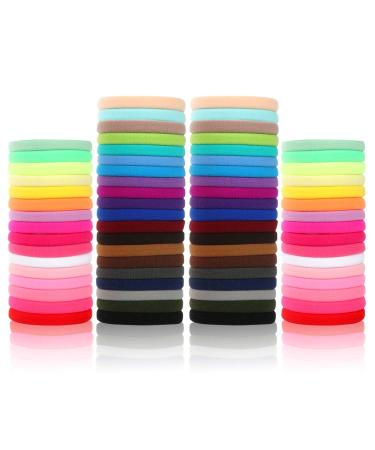 72 Pcs Seamless High Elastic Cotton Hair Ties for Ponytail Bun Pigtail  Perfect for Thick Hair Women Girls