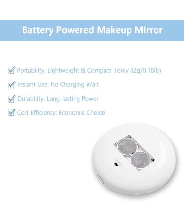 Giazee Travel Mirror with Light 1X/10X Magnification - Portable Compact Makeup Mirror in White - Mini Handheld Mirror for Handbag or Purse - Buy Online on GoSupps.com