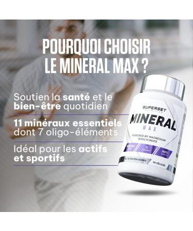 Superset Nutrition - Mineral Max (90 Caps) - Multiminerals 11 essential minerals - Energy optimization performance and general wellness - Vegetarian formula - Buy Online on GoSupps.com