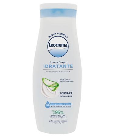 Leocrema Leocrema - Moisturizing body cream with Aloe Vera Hyaluronic Acid and Hydra 3 Skin Serum 72 Hour Hydration Fast Absorption 400ml