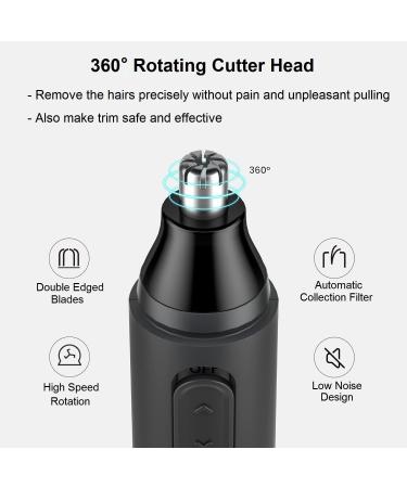 Buy Painless Ear and Nose Hair Trimmer - Battery Operated Dual Edge Blades for Men & Women | Easy Cleansing Nose Clippers - Buy Online on GoSupps.com