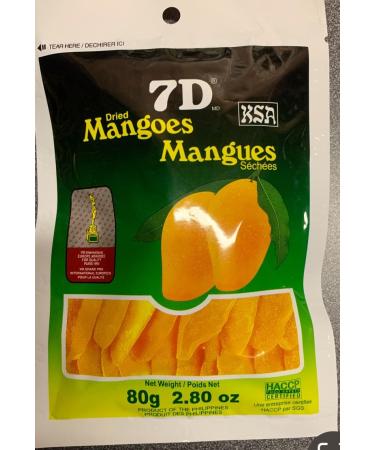 7D Dried Mangoes 80 gram 5 pack
