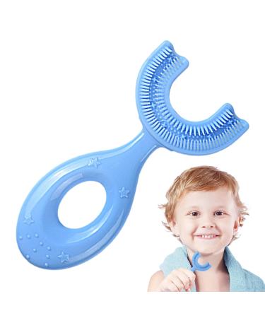 Shenrongtong U-shaped children's toothbrush soft bristle toothbrush for children-360-degree toothbrush made of soft silicone for children-soft hand toothbrush made of food-safe silicone suitable for