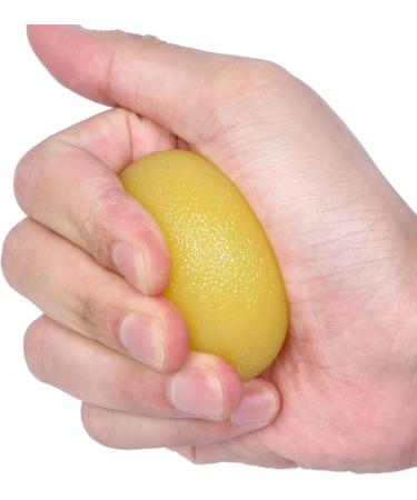Pack of 3 Silicone Hand Grip Balls - Strength Trainer & Stress Relief for Adults & Kids - Yellow Round - Buy Online on GoSupps.com