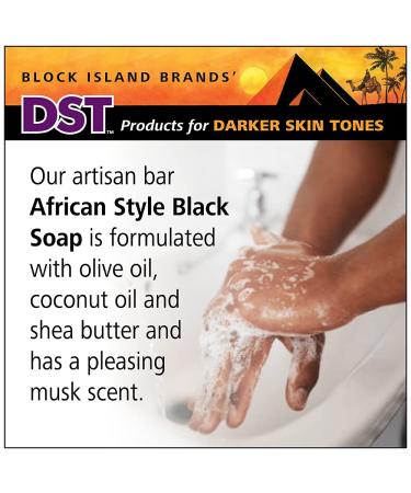 DST African Style Black Rock Egyptian Musk Bar Soap 3-Pack for Darker Skin Tones - 4.5oz Each with Sea Salt, Olive Oil, Coconut Oil, Shea Butter - Buy Online on GoSupps.com