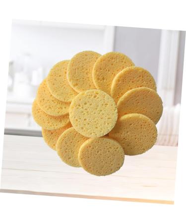 50 Pack Yellow Round Compressed Makeup & Bath Sponges - Face Wash, Body Cleansing, Exfoliating Loofah Kit - Buy Online on GoSupps.com