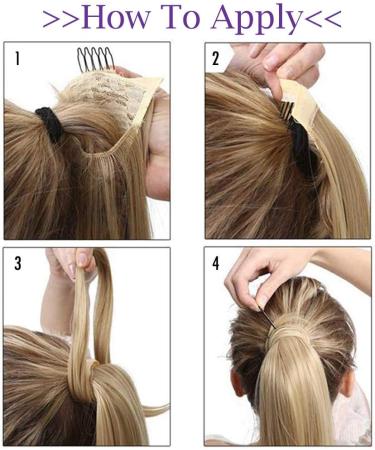 Silk-co Jet Black Magic Paste Clip in Ponytail Hairpiece Curly Pony Tail Corn Wave Hair Clip on Extension 20" Long hair Piece -Jet Black 20 Inch Jet Black - Buy Online on GoSupps.com