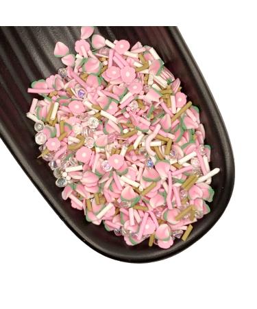 RT 50g Assorted Rhinestone Polymer Clay Sprinkles for Crafts Making Peach Slice DIY Slime Filler Material Nail Art Decor Y425 (Color : Strawberry)