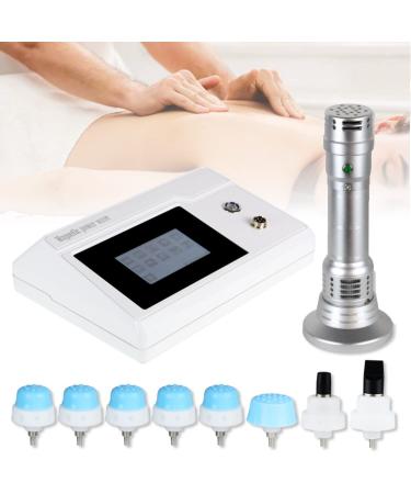 GBHJJ ED massage device for pain relief shock wave therapy device with 7 massage heads extracorporal pink therapy for sports injuries joint pain silver