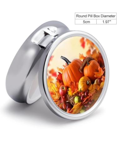 Autumn Leaves Pill Box - 3 Compartment Travel Case for Medications | Portable Organizer for Purse & Pocket | Perfect for Thanksgiving - Buy Online on GoSupps.com