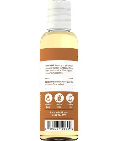 Nature's Truth Coconut Oil for Skin | 4 Oz | Unscented Liquid Oil | Paraben Free Unflavored 4 Fl Oz (Pack of 1) - Buy Online on GoSupps.com