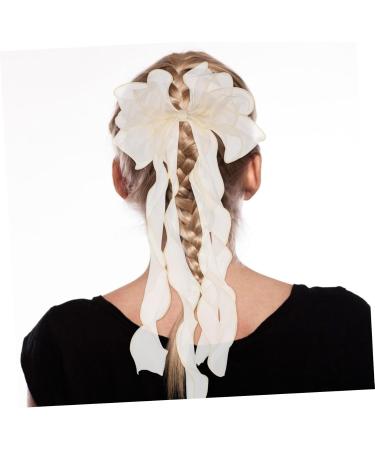 FRCOLOR 1pc Hairpin Hair Bow Headpieces Three- Layer Bow Hair Clip Korean Bridal Headpieces for Wedding Lace Ponytail Holder Bowknot Ribbon for Bows Bride Fabric Fashion Headband 48X19X1CM Beige - Buy Online on GoSupps.com