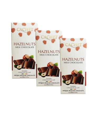 Lot 3x Milk chocolate hazelnuts - Stamp - 100g tablet