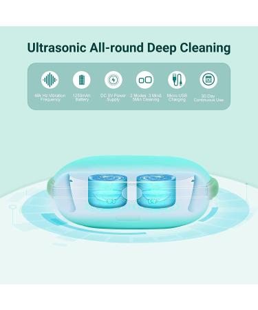 AMESEDAK Ultrasonic Contact Lens Cleaner Case - Automatic Cleaning Machine | USB Charging | Lightweight & Portable - Green - Buy Online on GoSupps.com