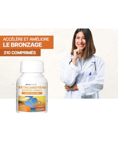 BETACAROTENE FOR STRONG TANNING | 210 Tablets (Stock For 7 Months)| Beta Carotene High Dose To Accelerate Tanning Dry Carrot Extract With Vitamin A | Gluten And Lactose Free - Buy Online on GoSupps.com