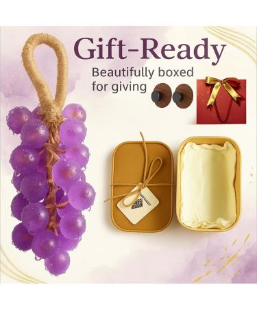 Grape Soap on a Rope Handmade Crystal Grape Gentle Cleansing Soap Decorative for Washing Hands and Bath Cold Process Method with Hook Christmas Gift for Men and Women (Green (jasmine scent)) - Buy Online on GoSupps.com