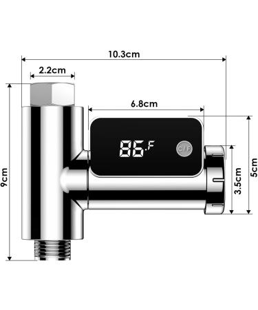 LED Baby Bath Water Thermometer - Rotatable Screen, Celsius/Fahrenheit Display - Silver, 10.3*9*5cm - Buy Online on GoSupps.com