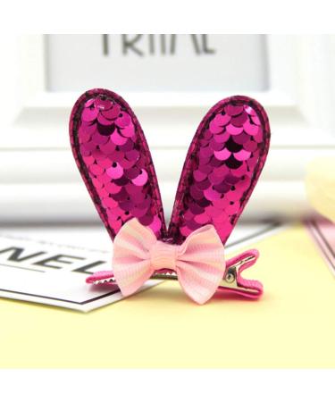 Minkissy 8-Piece Rabbit Baby Girl Hair Accessories | Easter Sequin Hair Clips & Bowknot Loops for Toddlers - Buy Online on GoSupps.com