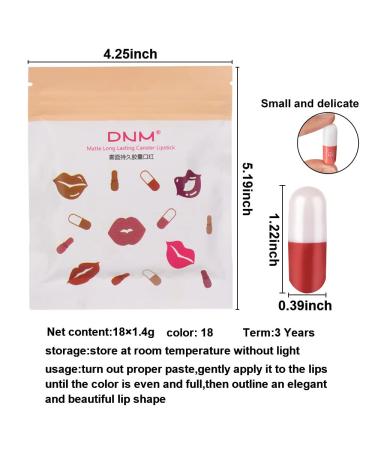 18-Piece Mini Capsule Lipstick Set | Matte Lip Stain Variety | Long-Lasting Nude, Brown, and Dark Red Shades | Cute Lipstick Purse Set for Women | 24-Hour Matte Finish - Buy Online on GoSupps.com