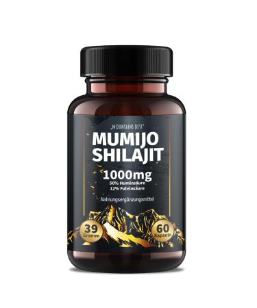 New: Saint Nutrition Mumijo Shilajit 1000 mg 50% humic acid 12% fulvic acid - original capsules Extra high dose the black gold Himalayas rich in minerals 60 pieces (1 Pack)