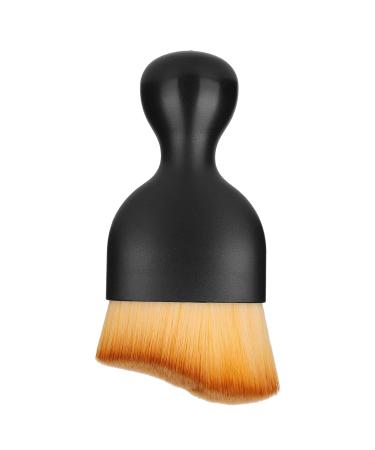 Curved Wine Glass Makeup Brush - Soft Touch Blending Brush for Liquid & Blush - Premium Cosmetics Tool (Brown) | International Shipping - Buy Online on GoSupps.com