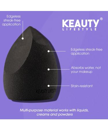 4-Ways Blender Duo Pack - Black & Velvet Makeup Sponges | Perfect for Flawless Application | International Shipping - Buy Online on GoSupps.com