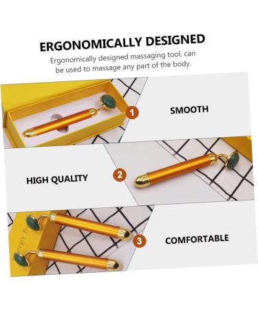 Frcolor Golden Facial Massage Device Set - 2-Piece Electric Jade Vibration Beauty Tools for Skin Care - Buy Online on GoSupps.com