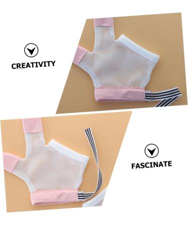 DOITOOL Kids Pink Net Biting Gloves 1 Pair | Children's Mittens for Baby Hands | 11X9.5CM - Buy Online on GoSupps.com
