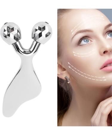 3D Facial Massager Body Slimming Roller Double-Sided Rolling Metal Ball Design Skin Care Massager with Gua Sha Function Ideal for Facial Care and Stress Relief - Buy Online on GoSupps.com