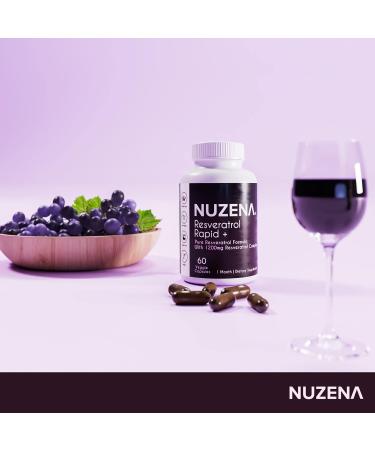 Nuzena 1200mg Resveratrol Supplement Capsules - Made in USA - Immune System Booster & Anti-Aging Support - Extra Strength Formula for Health & Heart - 60 Capsules - Buy Online on GoSupps.com