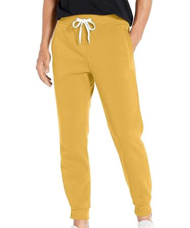 Ronony Men's Slim Fit Sports Pants - Yellow Joggers for Fitness Training & Leisure | Streetwear Jogging Pants - Buy Online on GoSupps.com